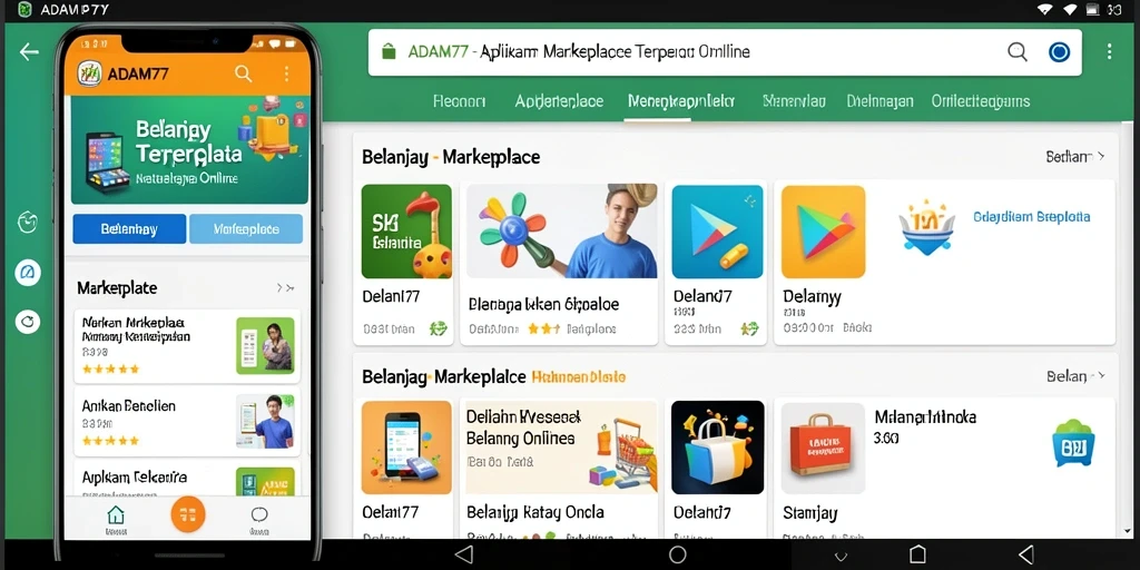 Tampilan antarmuka ADAM77 yang user-friendly untuk belanja online.