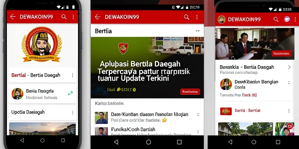 Tampilan antarmuka aplikasi DEWAKOIN99 yang menarik dan informatif.