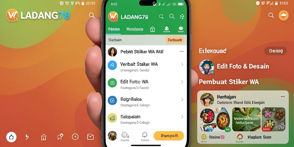 Tampilan antarmuka LADANG78 yang modern dan menarik untuk Pembuat Stiker WA.