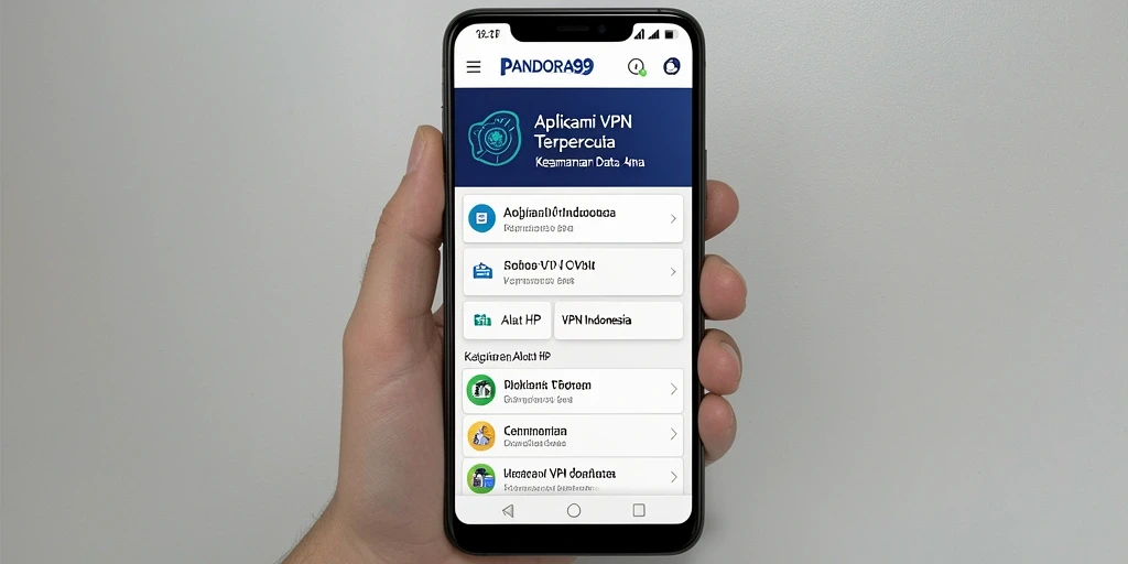 Antarmuka PANDORA99 yang intuitif dan fungsional untuk VPN.