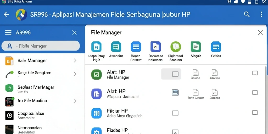Antarmuka SR996 yang sederhana dan fungsional untuk manajemen file.