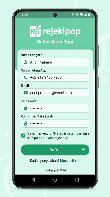 Panduan Buat Akun Baru Rejekipop untuk Android
